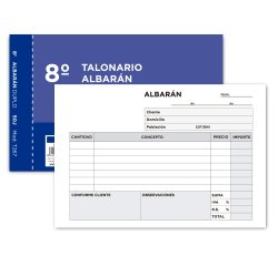 Talonario liderpapel albaran octavo duplicado apaisado