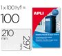 Etiqueta adhesiva apli poliester 210x297 mm resistente a la interperie laser pack de 100 hojas
