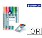 Rotulador staedtler triplus fineliner 334 estuche de 10 unidades colores surtidos