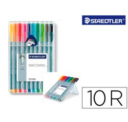 Rotulador staedtler triplus fineliner 334 estuche de 10 unidades colores surtidos