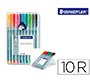 Rotulador staedtler triplus fineliner 334 estuche de 10 unidades colores surtidos