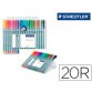 Rotulador staedtler triplus fineliner 334 estuche de 20 unidades colores surtidos