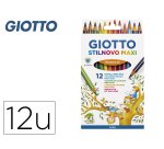 Lapices de colores giotto stilnovo maxi caja de 12 unidades colores surtidos mina 4,3 mm