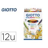 Lapices de colores giotto stilnovo maxi caja de 12 unidades colores surtidos mina 4,3 mm