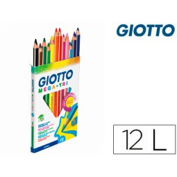 Lapices de colores giotto stilnovo maxi caja de 12 unidades colores surtidos mina 4,3 mm