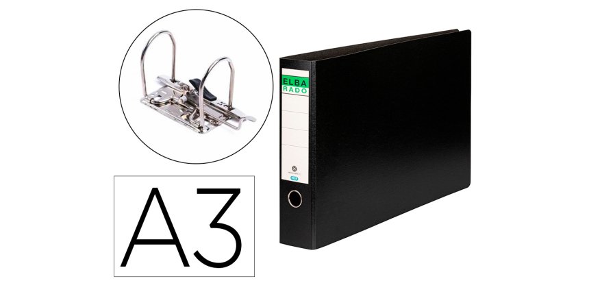 Archivador de palanca elba din a3 apaisado lomo 80 mm 320x480 mm
