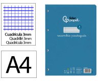 Recambio liderpapel A4 pautaguia 100 hojas 75 g cuadrícula pautado 3 mm con margen 4 taladros