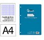 Recambio liderpapel A4 pautaguia 100 hojas 75 g cuadrícula pautado 3 mm con margen 4 taladros