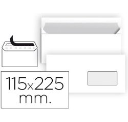 Sobre liderpapel n 4 blanco americano ventana derecha 115x225 mm tira de silicona paquete de 25 unidades