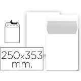 Sobre liderpapel bolsa n 10 blanco folio prolongado 250x353 mm tira de silicona paquete de 25 unidades