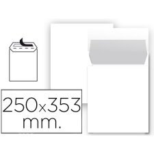 Sobre liderpapel bolsa n 10 blanco folio prolongado 250x353 mm tira de silicona paquete de 25 unidades