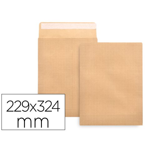 Sobre liderpapel bolsa n 7 kraft din c4 229x324 mm tira de silicona paquete de 25 unidades