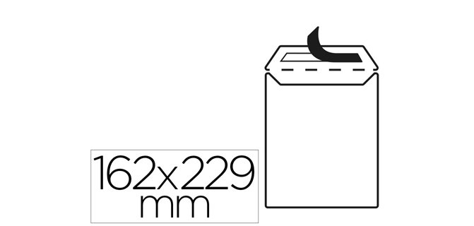 Sobre liderpapel bolsa n 16 blanco c5 162x229 mm tira de silicona paquete de 25 unidades