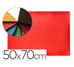 Goma eva con purpurina biodegradable liderpapel 50x70cm 60g/m2 espesor 2 mm rojo