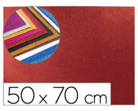 Goma eva con purpurina biodegradable liderpapel 50x70cm 60g/m2 espesor 2 mm rojo
