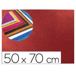 Goma eva con purpurina biodegradable liderpapel 50x70cm 60g/m2 espesor 2 mm rojo