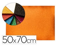 Goma eva con purpurina biodegradable liderpapel 50x70cm 60g/m2 espesor 2 mm naranja