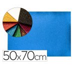 Goma eva con purpurina biodegradable liderpapel 50x70cm 60g/m2 espesor 2 mm azul oscuro