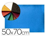 Goma eva con purpurina biodegradable liderpapel 50x70cm 60g/m2 espesor 2 mm azul oscuro