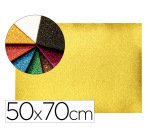 Goma eva con purpurina biodegradable liderpapel 50x70cm 60g/m2 espesor 2 mm oro