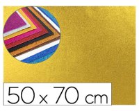 Goma eva con purpurina biodegradable liderpapel 50x70cm 60g/m2 espesor 2 mm oro