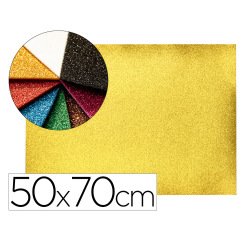 Goma eva con purpurina biodegradable liderpapel 50x70cm 60g/m2 espesor 2 mm oro