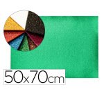 Goma eva con purpurina biodegradable liderpapel 50x70cm 60g/m2 espesor 2 mm verde