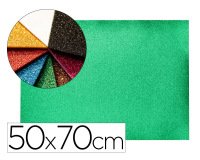 Goma eva con purpurina biodegradable liderpapel 50x70cm 60g/m2 espesor 2 mm verde