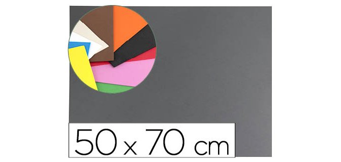 Goma eva liderpapel 50x70cm 60g/m2 espesor 1.5mm gris