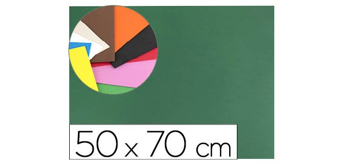 Goma eva liderpapel 50x70cm 60g/m2 espesor 1.5mm verde oscuro
