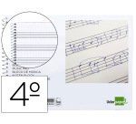 Bloc musica liderpapel combi pentagrama cuadriculado 2,5mm cuarto 20 hojas 100g/m2
