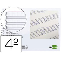 Bloc musica liderpapel combi pentagrama cuadriculado 2,5mm cuarto 20 hojas 100g/m2