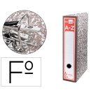 Archivador de palanca liderpapel carton forrado folio jaspeado gris con caja classic red