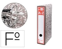 Archivador de palanca liderpapel carton forrado folio jaspeado gris con caja classic red