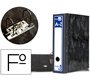 Archivador de palanca liderpapel carton forrado folio jaspeado negro con caja classic blue