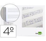 Bloc musica liderpapel pentagrama 5mm cuarto 20 hojas 100g/m2 grapado