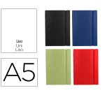 Libreta liderpapel simil piel a5 120 hojas 70g/m2 liso colores surtidos