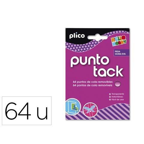 Sujetacosa masilla punto tack de cola removible blister de 64 unidades