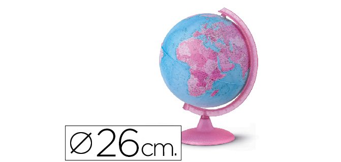 Globo terraqueo con luz modelo pink diametro 26 cm