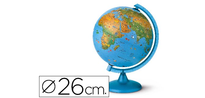 Globo terraqueo con luz modelo arca diametro 26 cm