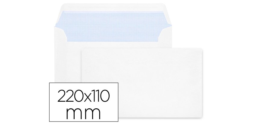 Sobre liderpapel n 2 blanco din americano 110x220 mm tira de silicona paquete de 25 unidades