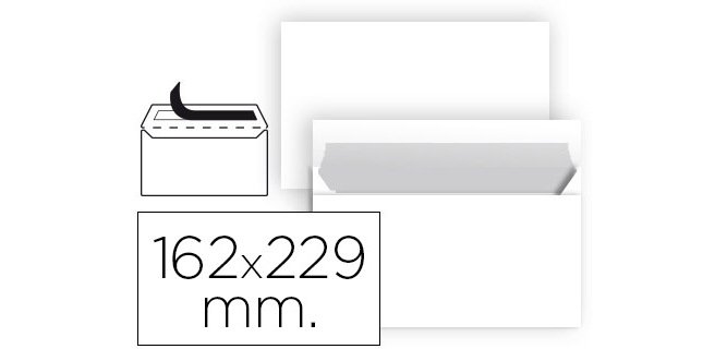 Sobre liderpapel n 11 blanco din c5 162x229 mm tira de silicona paquete de 25 unidades