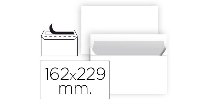 Sobre liderpapel n 11 blanco din c5 162x229 mm tira de silicona paquete de 25 unidades