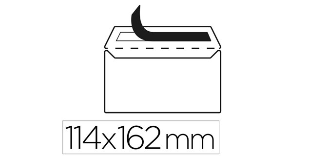 Sobre liderpapel n 19 blanco c6 114x162 mm tira de silicona paquete de 25 unidades