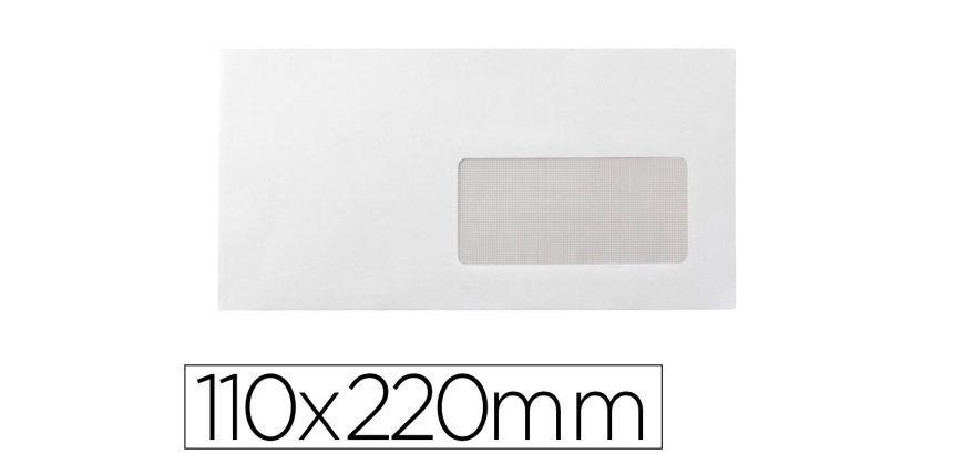 Sobre liderpapel n 3 blanco din americano ventana derecha 110x220 mm tira de silicona paquete de 25 unidades