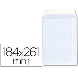 Sobre liderpapel bolsa a-6 offset blanco 100 gr 184x261 mm con tira de silicona caja de 250 unidades