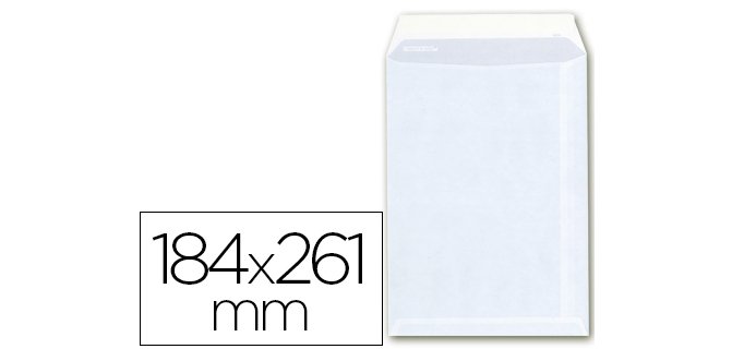 Sobre liderpapel bolsa a-6 offset blanco 100 gr 184x261 mm con tira de silicona caja de 250 unidades