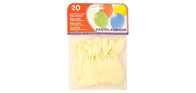 Globo 100% latex biodegradable blanco bolsa de 20 unidades