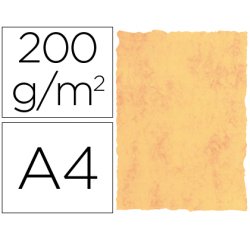 Papel pergamino din a4 200 gr color marmol amarillo paquete de 25 hojas