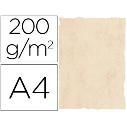 Papel pergamino din a4 200 gr color marmol beige paquete de 25 hojas